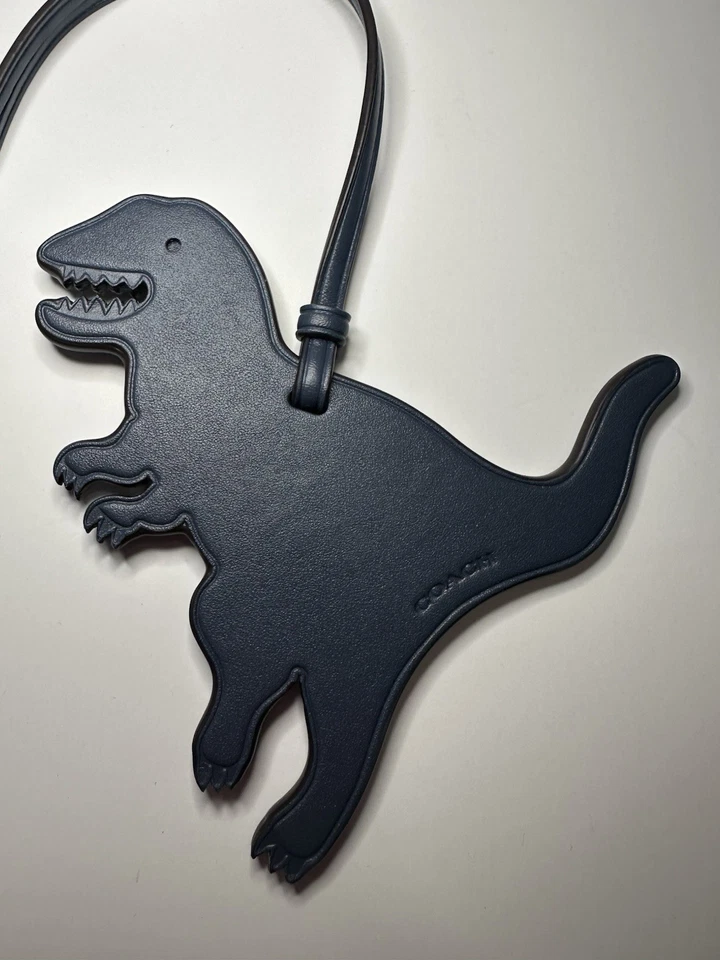 Bolso Coach Nuevo con Etiquetas Azul Marino Rexy Dinosaurio Dije Cuero Curtido Raro Foto 3 de 4