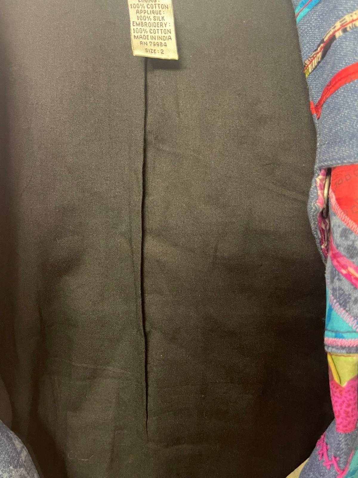 Chicos Design womens 2 Multicolor Patchwork Butto… - image 7