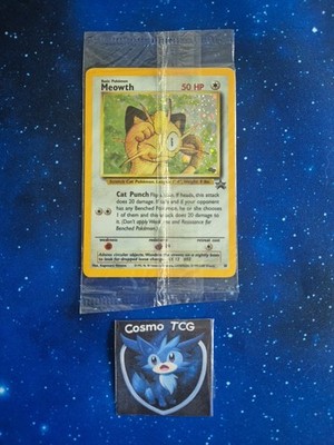 Meowth Black Star Promo Pokemon #10 Factory Sealed - Swirl Holo