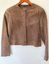 Vintage Brown Western 100 Genuine Leather Suede Women  s Cropped Jacket Sz. 8