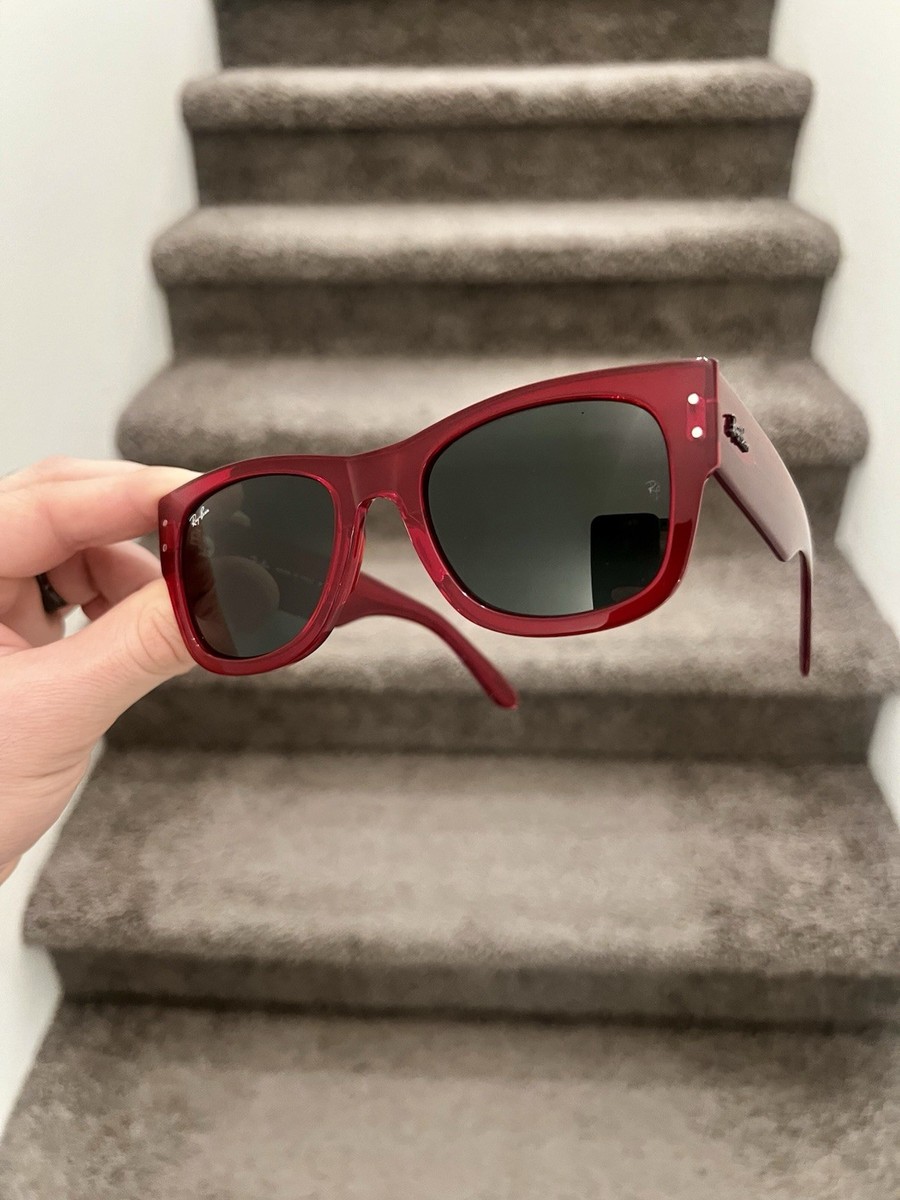 Ray-Ban MEGA WAYFARER ポリッシュドトランスペレントレッド Ray-Ban RB0840S Mega Wayfarer Sunglasses | LensCrafters