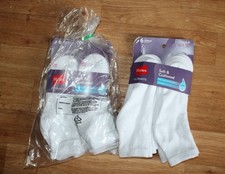 HANES PACK OF 6 PAIR OF WOMENS CUSHIONED ANKLE SOCKS WHITE SIZE 5-9