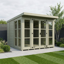 8 x 9 Georgian Window Pent Summer House - UK Manufactured Garden Building