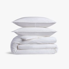 King/California King Casual Organic Cotton Duvet Cover  Sham Set White -