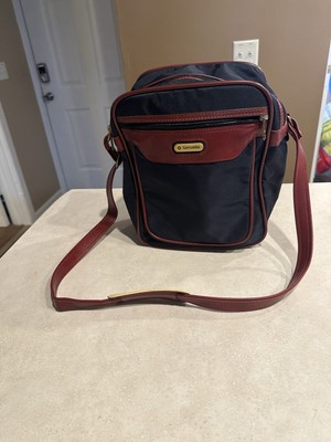 Samsonite Easy Going Carry On Bag Adjustable Shoulder Strap NavyBlue Red Trim