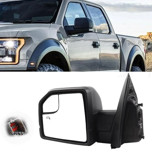 Mirror Passenger Left Side Heated 6Pin For 15-20 Ford F150 F-150 Truck FL3Z17683