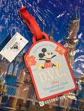2025 Disney Parks Resort Vacation Club Member Mickey Luggage Tag DVC 💥