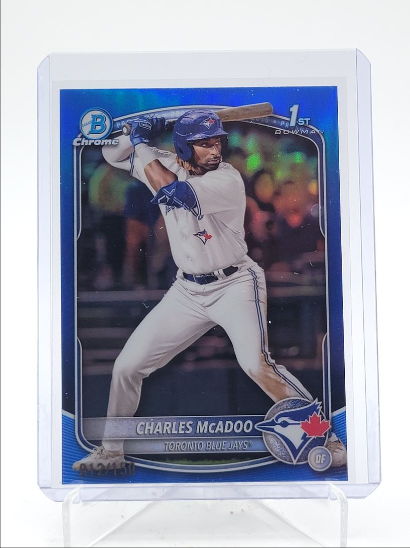 CHARLES MCADOO 2025 BOWMAN CHROME 1ST BLUE REFRACTOR BLUE JAYS /150 Q4075