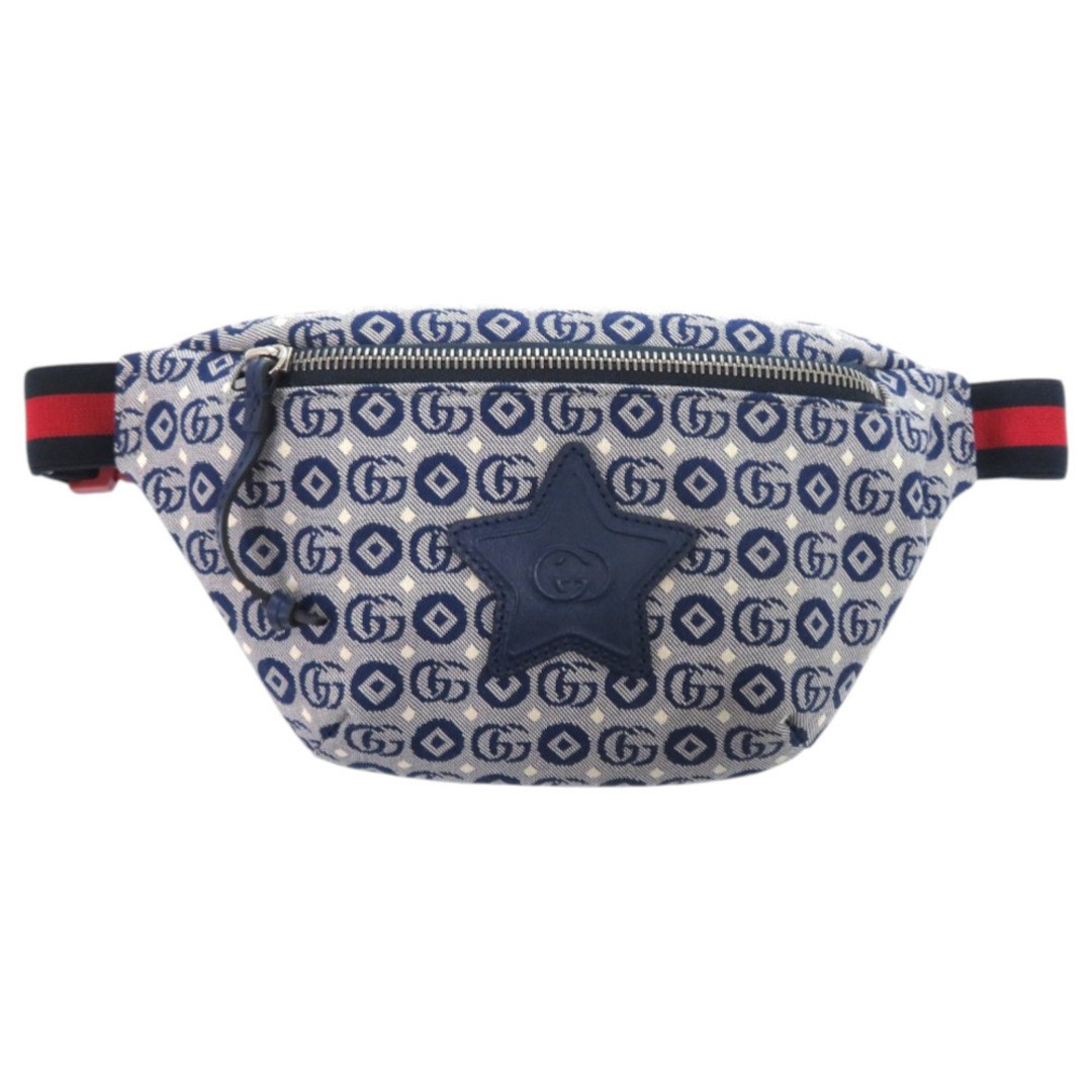Gucci Children's Star Canvas Leather Waist Bag Blue/Navy New