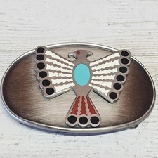Vintage Eagle Inlay 3.5" Belt Buckle Inlaid Resin See Description