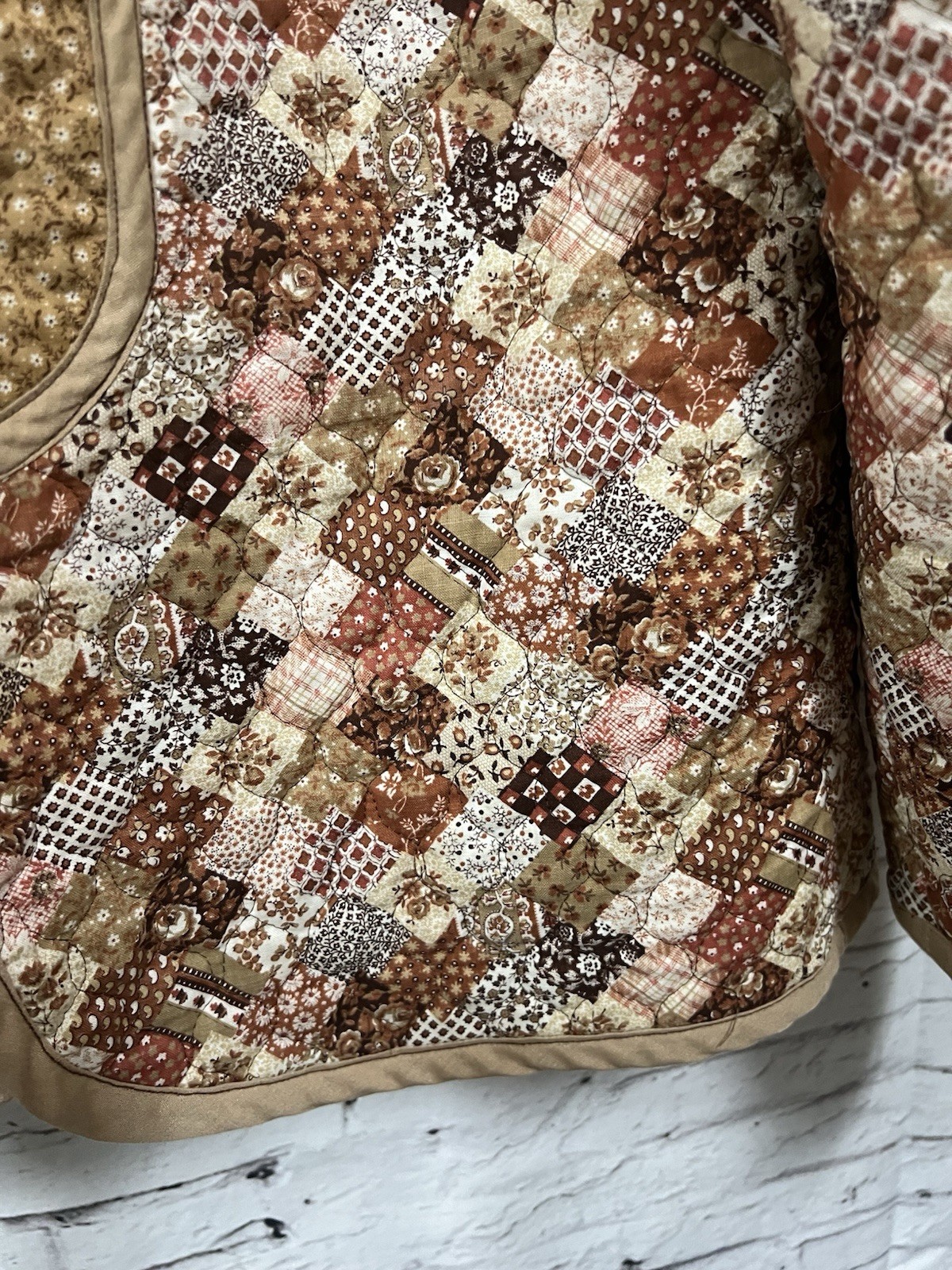 Handmade Patchwork Quilt Quilted Jacket Women XS … - image 8