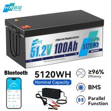 48V 100Ah LiFePO4 Lithium Battery 200A BMS 10240W for Trolling Motor Golf Cart