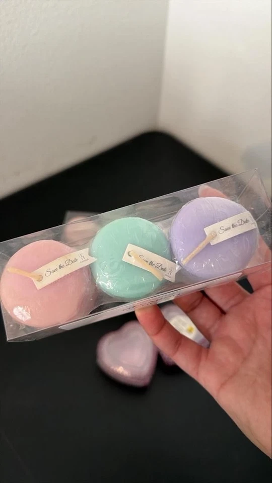 Juego de Velas Macaron y Cajas de Vidrio Corazón Rosa - Artículos Decorativos de Regalo Foto 3 de 4