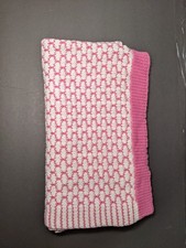Pottery Barn Kids Woven Pink/White Knit Baby Blanket