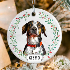 Personalized Your Dog Photo Ornament and Custom Name