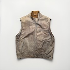 Vintage 80's Leather Banana Republic Safari Photojournalist Bomber Vest in Large