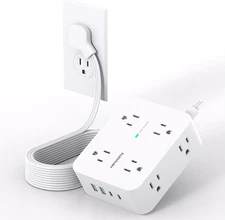 Power Strips with Surge Protection - HANYCONY 8 Widely Outlets with 4 USB Ports
