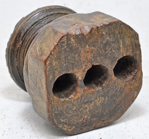 Antique Wooden Agricultural Seeder Bijni Original Old Hand Carved - Picture 6 of 6