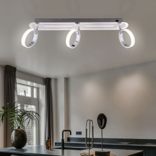 Lampada Da Soffitto Spotlight Striscia Da 3X LED Faretto Regolabile Cromo - Foto 9 di 11
