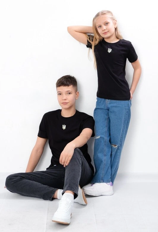 Girl's t-shirt "Emblem of Ukraine", cotton 100%, different sizes, patriotic kids