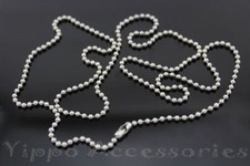 (2) 36 Inch Military Spec Stainless Steel Army Dog Tag 2.4mm Ball Chain Set of 2