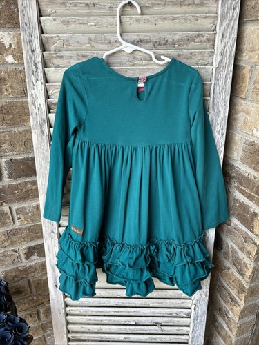 Matilda Jane Veggie Stand Dress Size 4 Green Ruffles - Picture 3 of 4