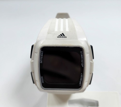 Reloj deportivo Adidas Duramo ADP3260 de cuarzo de goma blanca para hombre - necesita batería nueva - Imagen 17 de 17