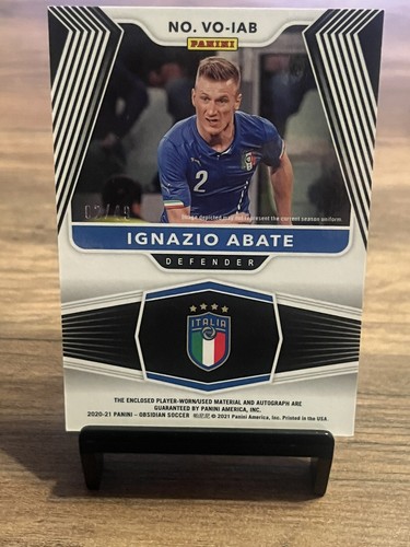 2020-21 Obsidian Volcanic Jersey Auto Ignazio Abate Italy #d 02/49 JERSEY NUMBER - Picture 2 of 3