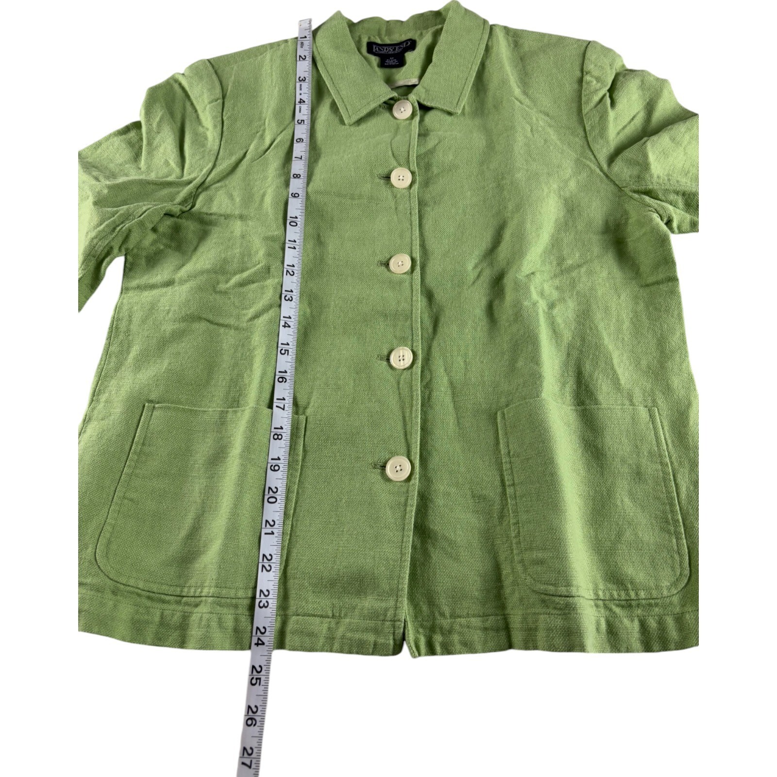 Lands End Womens Basic Jacket Size 12 Petite Gree… - image 8