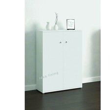 Mobile multiuso basso 2 ante bianco armadietto salvaspazio in kit made in Italy