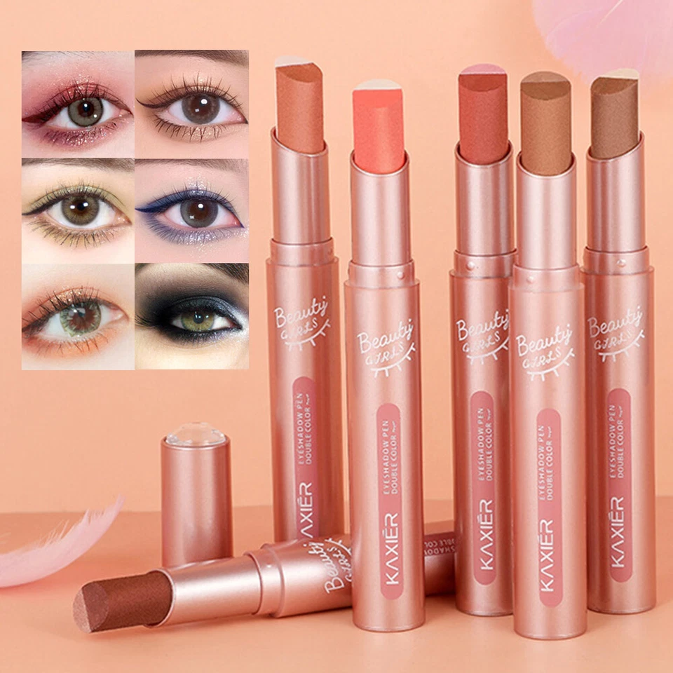 Eyeshadow Stick Matte Pearlescent Gradient Double Color Silkworm Pen Waterproof - Image 4 of 4