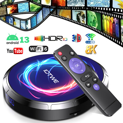2024 8K Smart TV BOX Android 13.0 Quad Core USB Media Player 4GB+32GB T95W NEW