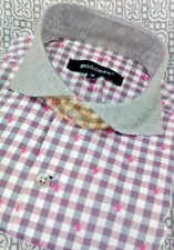 NWT Bogosse men's size 3 Medium Long sleeve button down Shirt Geo/Checks/contra