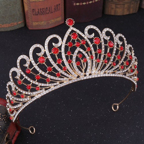87 Estilos Cristal Rojo Reina Princesa Tiara Corona Boda Princesa Para Mujer - Imagen 120 de 305