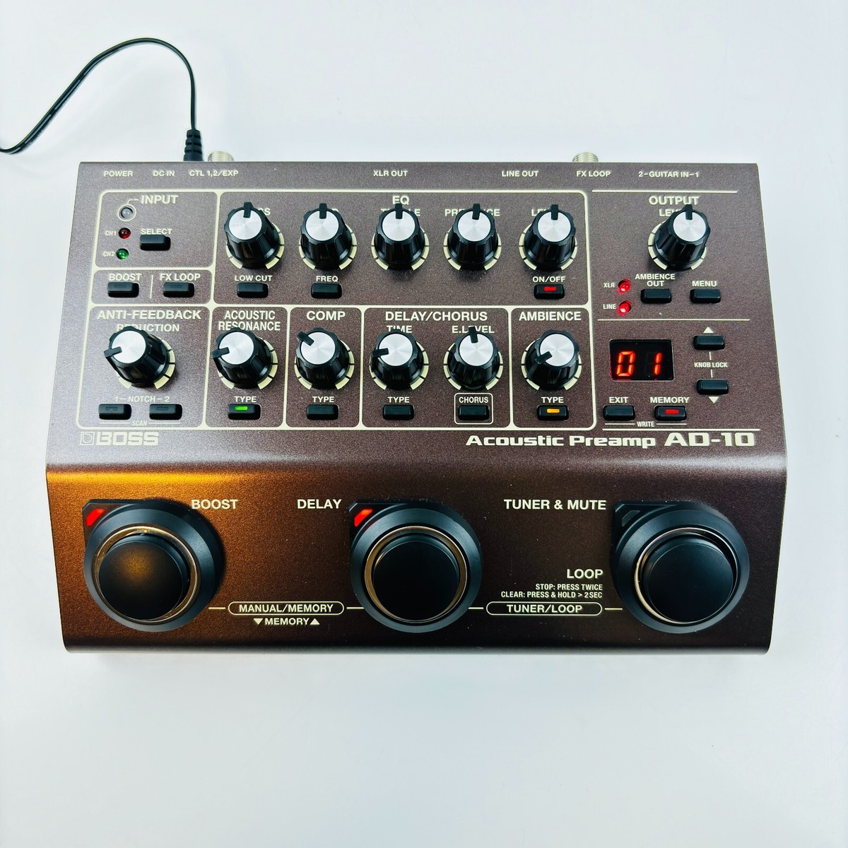 Boss AD-10 Acoustic Preamp Guitar Processor Effects Pedal