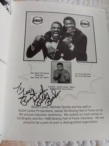 MARVELOUS MARVIN HAGLER Autographed Induction HOF Program + Ortiz Backus 1998 - Picture 3 of 7