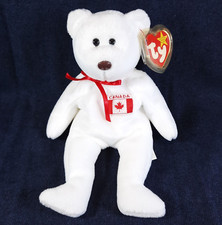 TY Beanie Baby MAPLE the White Bear Canada Flag 1996 Canadian Exclusive MWMTs