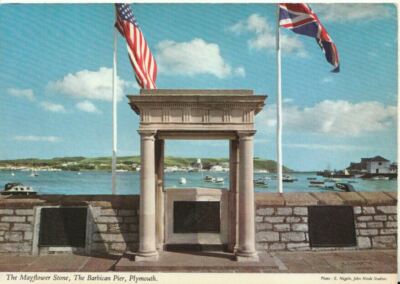 Devon Postkarte - The Mayflower Stone - The Barbican Pier - Plymouth - Ref TZ2336