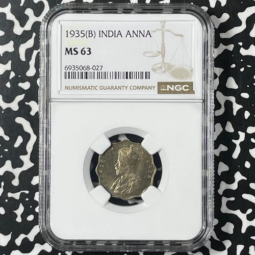 1935 India 1 Anna NGC MS63 Lot#G9967 Choice UNC!