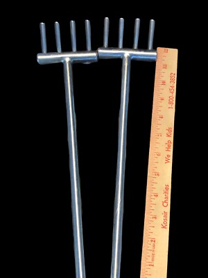 Pair of 13  Serving forks by AMCO 18/8 Stainless Korea #487  Nice. Free Shipping