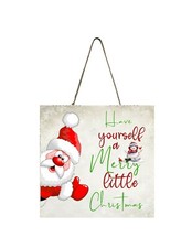 Have Yourself a Merry Little Christmas Santa Ornament Handmade Wood Mini Sign