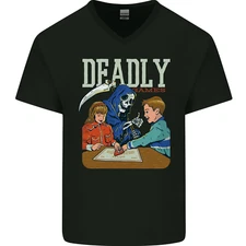 Deadly Games For Kids Grim Reaper Ouija Board Mens V-Neck Cotton T-Shirt