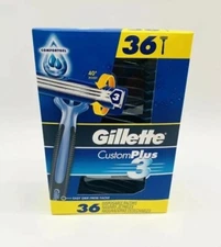 Gillette Custom Plus 3 Disposable Razors 36 Count - New - Ships Quickly and Free