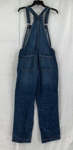Gap Girl's Blue Slash Pockets Medium Wash Denim Overall Jeans Size Small - Picture 5 of 8