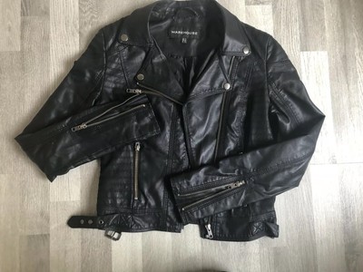 warehouse black leather jacket
