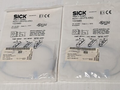 Lot of 2 Sick MZN1-06VPS-KRD 1023985 Magnetic Sensor