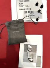 TOM FORD REPLACEMENT SHOE HEEL CAPS TIPS BLACK SQUARE FOR Repair Stiletto &CASE