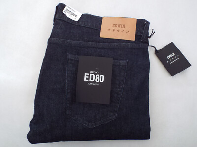 EDWIN ED-80 Herren Jeans Rot Listed 12.75oz   Größe W36-38 L34   UVP 145-225£+