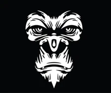 4.5" Gorilla Face Decal Sticker Car Decor Monkey Ape Head Zoo Animal Wildlife