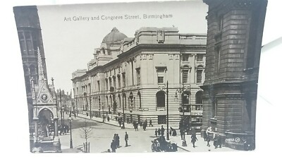 Antike Postkarte Kunstgalerie und Congreve Street Birmingham c1910